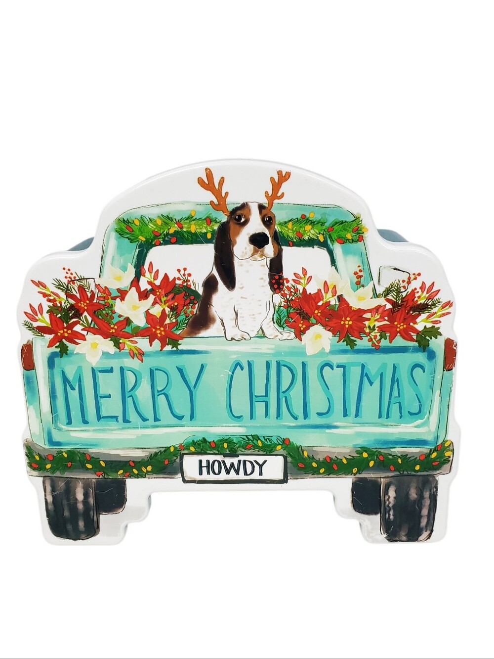 The Pioneer Woman Charlie Dog Christmas Truck Treat / Cookie Jar Holiday Season